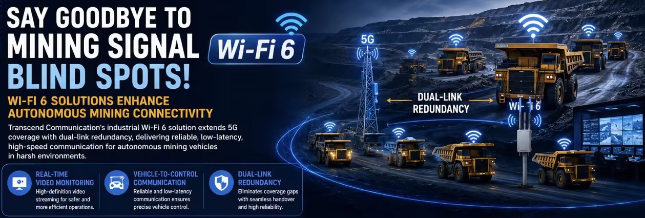 Say Goodbye to Mining Signal Blind Spots! Wi-Fi 6 Solutions Enhance Autonomous Mining Connectivity